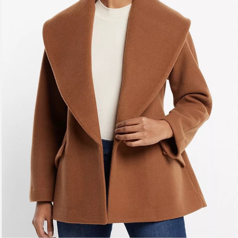 NWT. Express Shawl neck wrap coat. - Picture 2 of 9